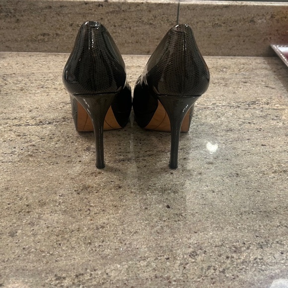 Joan & David Patent Snakeskin Stilleto Pumps - Picture 5 of 6